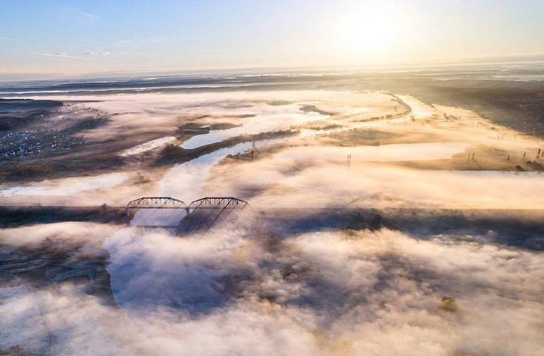 Фото Могилева: весенний туман над Днепром