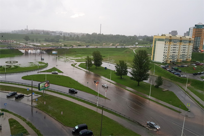 Последствия сильных дождей в Могилеве и области: фото из соц.сетей