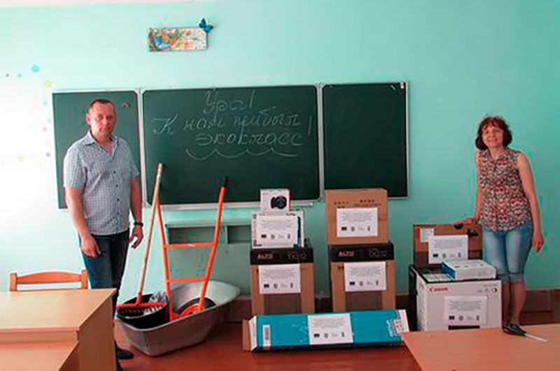 Оборудование для обустройства экологического класса было приобретено и передано средним школам Славгородского района