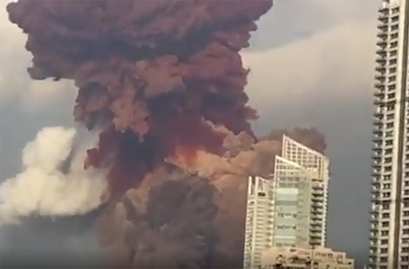 Видео мощнейшего взрыва в Ливане