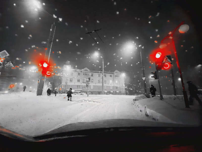 В Гродно 10-балльные пробки из-за сильного снегопада