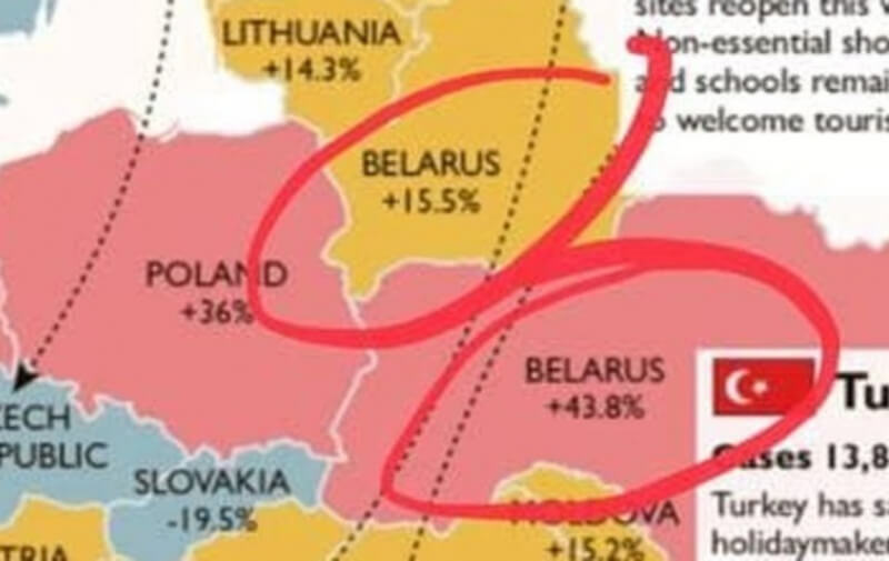 The Times опубликовала обложку, на которой Украина обозначено Беларусью