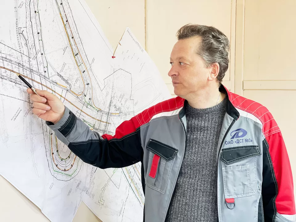 Строительство современной дороги-дублёра в Могилёве: вид сверху