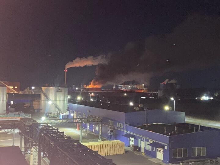 Пожар на Кроноспане в Могилеве