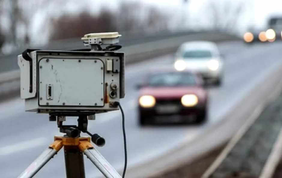 Работа мобильных датчиков контроля скорости на дорогах Могилевщины 23 февраля