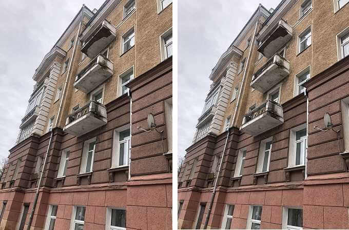 Могилевчане опубликовали в Сети фото дома по улице Ленинской, 68, с балконов которого падает штукатурка