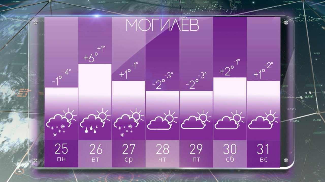 Какая погода будет в Могилеве на Новый год?