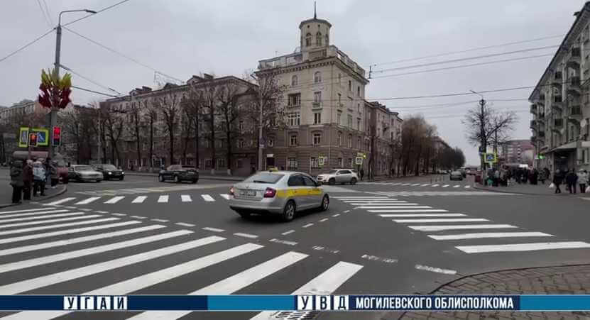 Диагональный пешеходный переход появился в Могилеве