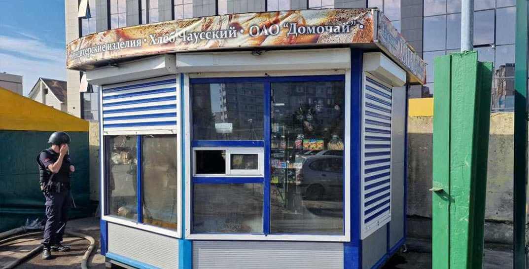 В Могилеве горел хлебный торговый павильон