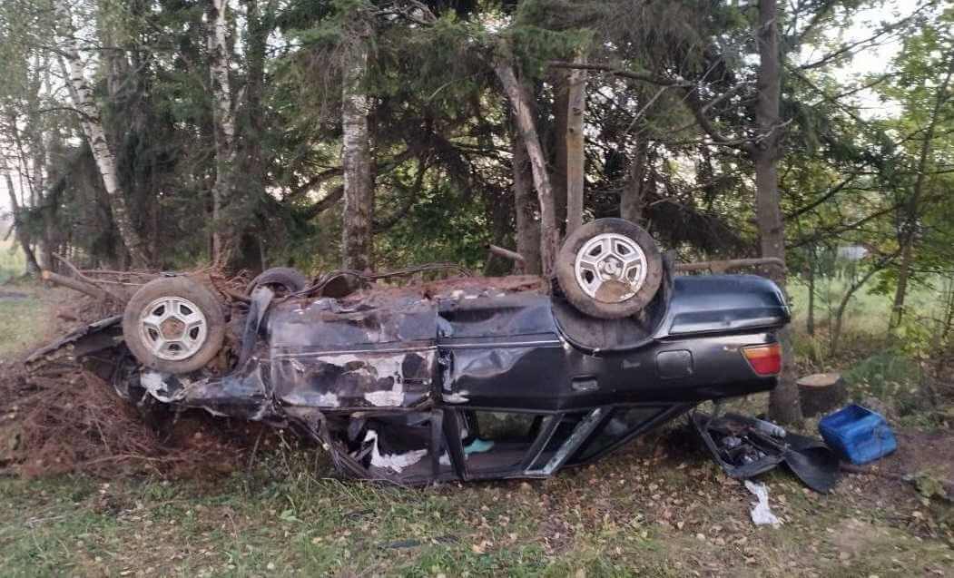 В Могилевском районе опрокинулся автомобиль: 2 человека в больнице