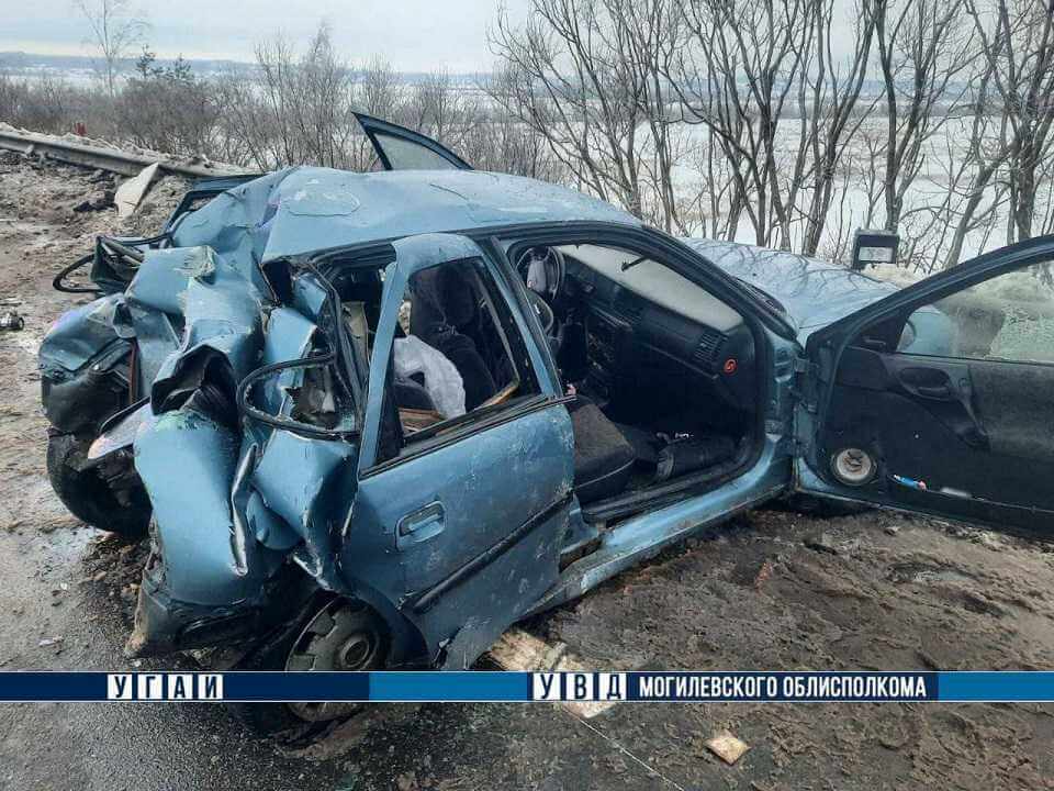 В Могилевском районе Opel столкнулся с фурой — пострадали два человека
