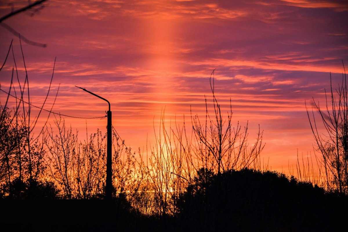 Сегодня утром над Могилевом поднялся солнечный столб